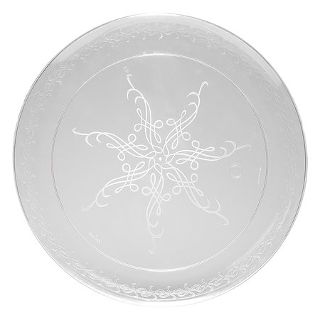 Smarty Had A Party 625 Clear Floral Round Disposable Plastic Pastry Plates 240 Plates, 240PK 726-CASE